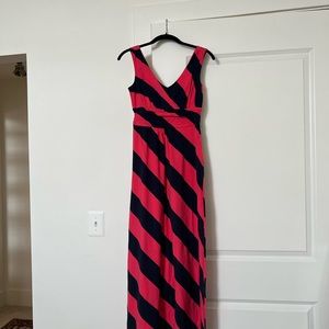 Lily Pulitzer maxi dress. Navy and pink striped.